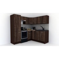 Bucatarie de Colt GENA NEW 8 DR. 180-210, Fara Corp de Cuptor, Wenge / Decor 7648